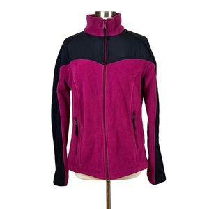 Columbia Fuchsia and Black Fleece Zip Up Jacket